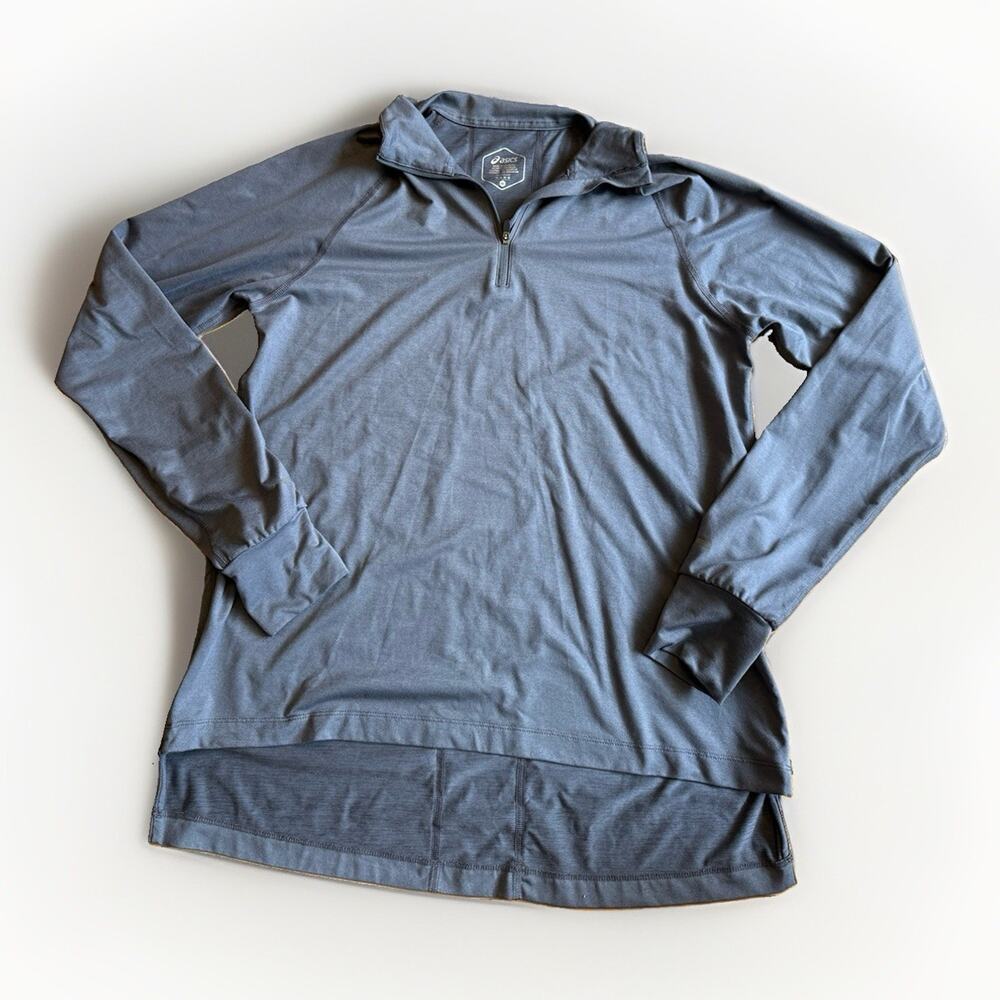 Asics H1 Lite-Show 1/4 Zip Pullover Jacket Mens Medium Grey Running Activewear